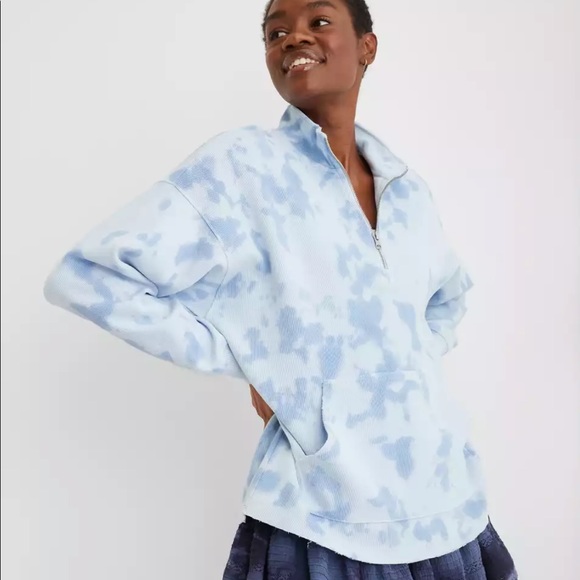aerie Tops - Aerie Ribbed Oversized Quarter Zip Sweatshirt